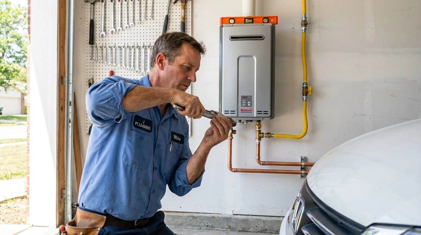 Tankless water heater installation by a Johns Plumbing LLC plumber in Berlin
